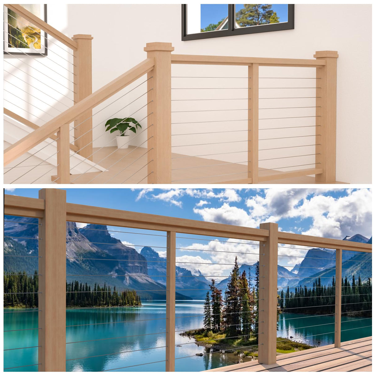 Muzata 100 Pack 1/8" Cable Railing Protector Sleeves T316 Stainless Steel Protective Sleeves Deck Cable Railing Hardware Kit for Wood Posts CR13 Muzata