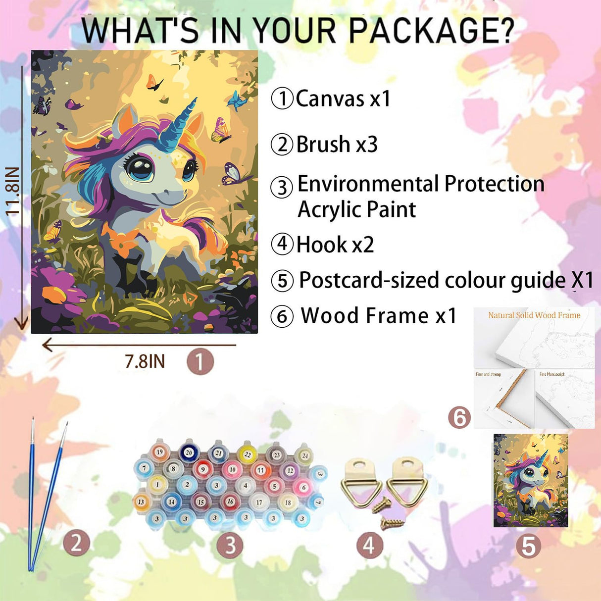 Arttoplus Anime Paint by Numbers Kit for Kids with Frame- Animals Framed Painting by Numbers, DIY Paint by Number for Kids as a Home Wall Decoration Gift 8x12 Inch Arttoplus