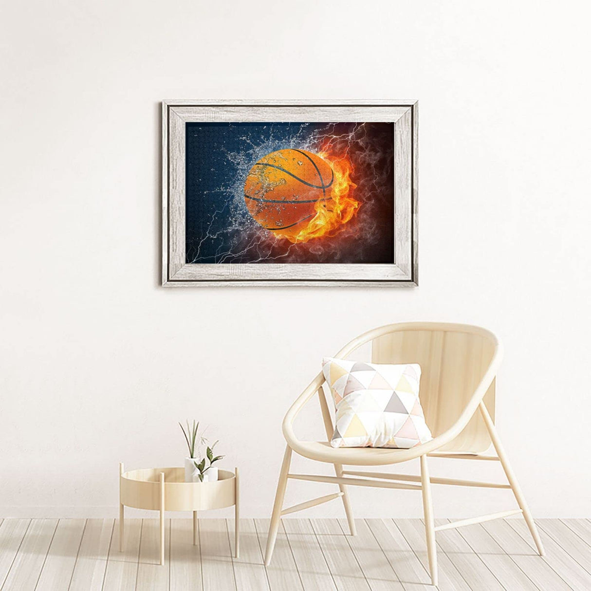 Wooden Jigsaw Puzzles 1000 Piece Basketball Fire Intellective Game for Teens Modern Stylish Home Decoration Futterya