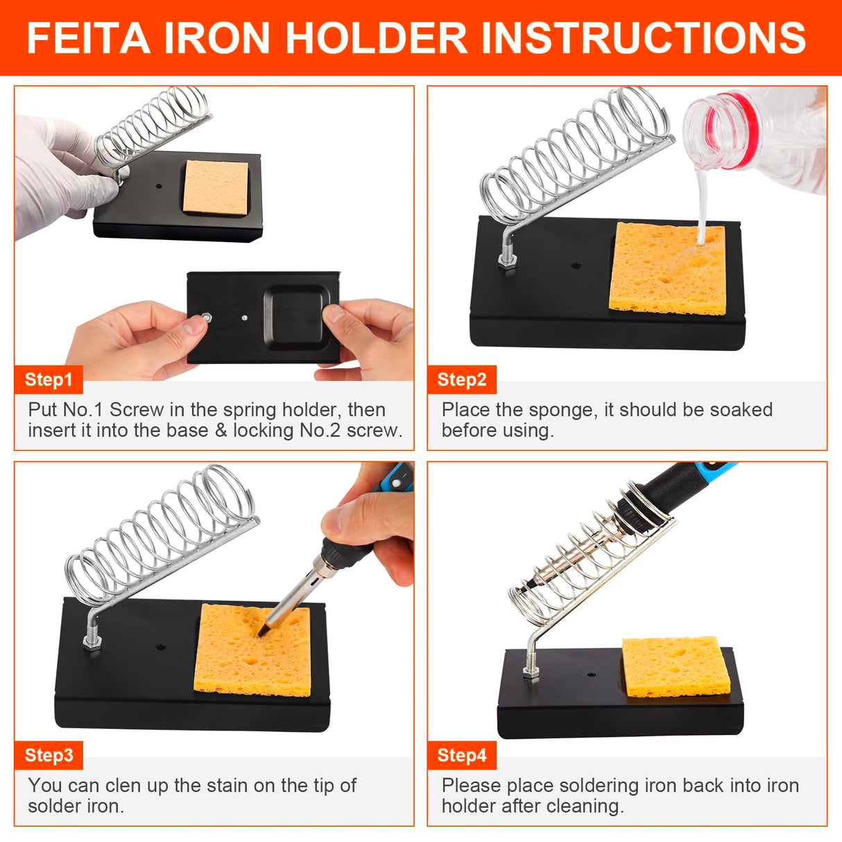 FEITA Soldering Iron Kit for Electronics, 14 in 1 Welding Tools Kit with Switch 80W LCD Adjustable Temperature Solder Iron, 2 Solder Wire, Flux, 5 Soldering Tips, Desoldering Pump, Stand, Tweezers FEITA
