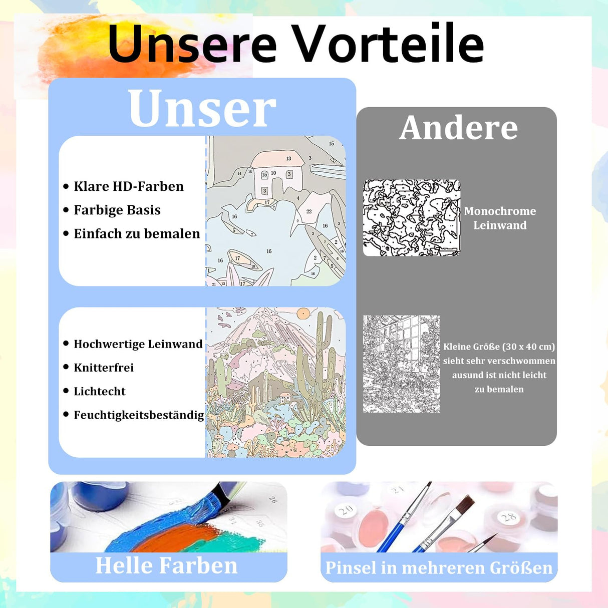 Aestalrcus Paint by Numbers Kit for Kids with Frame, Deer Paint by Numbers for Kids Ages 4-8-12,DIY Acrylic Oil Painting for Home Wall Decor Gift 8 x 8 Inch (with Frame Easel) Aestalrcus