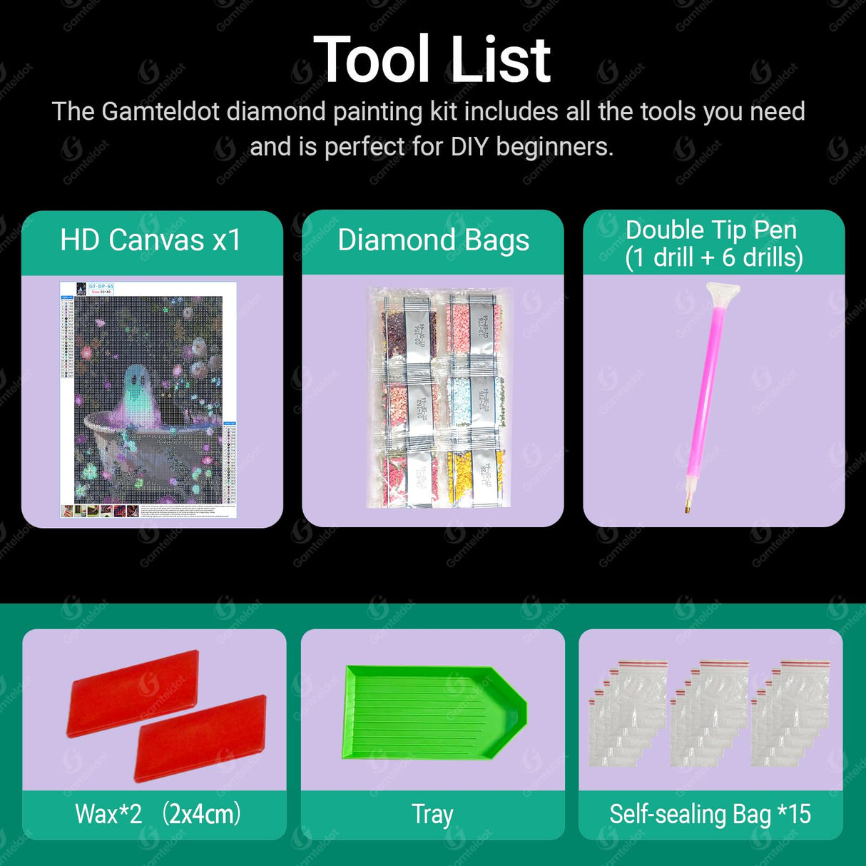 Gamteldot Ghost Diamond Art Kits for Adults Beginners,Halloween Diamond Art DIY 5D Round Full Drill Black Cat Diamond Painting with Full Tools,Diamond Dots Art Crafts for Home Wall Decor Gift-12x16in Gamteldot