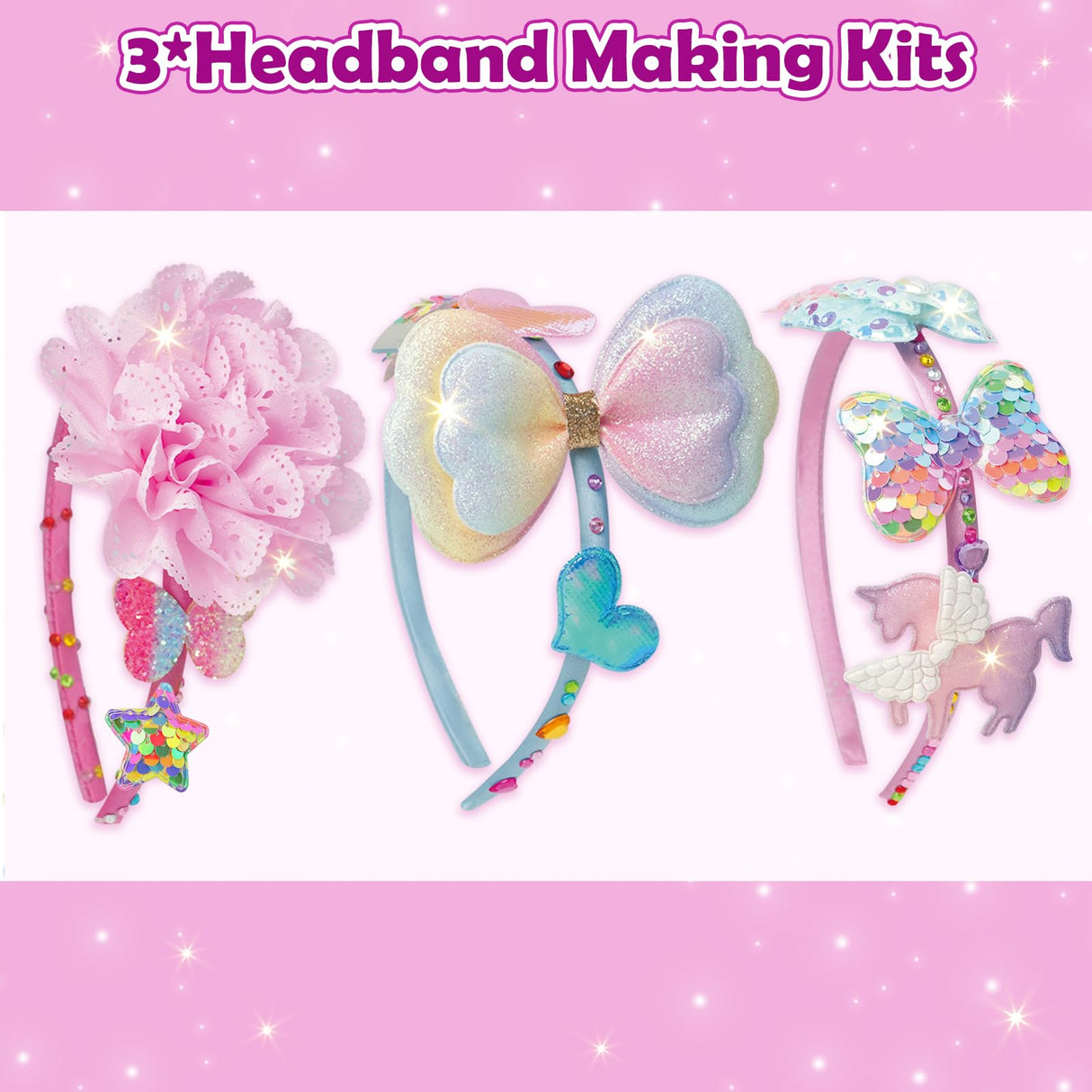 ZMLM DIY Unicorn Jewelry Box with Kids Jewelry Set,Headband Making Kit,Hair Accessories Set, Arts and Crafts for Kids, Gift for Ages 4-10 Year Old Girl, Best Birthday Gifts ZMLM