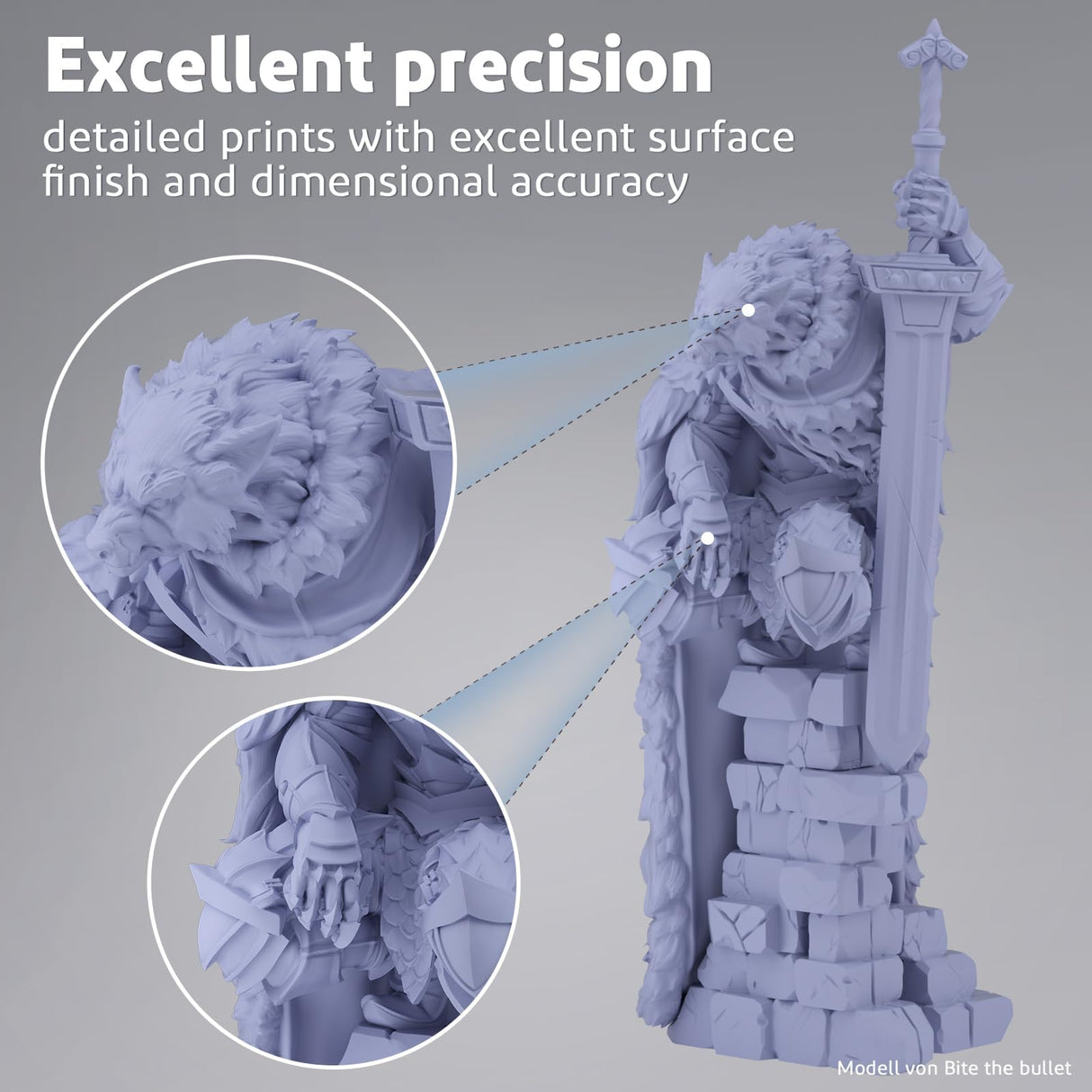 ELEGOO Water Washable 3D Printer Resin 2000g, Precise Printing Liquid Photopolymer Resin, Low Shrinkage 405nm Curing Resin for LCD 3D Printer, Grey ELEGOO