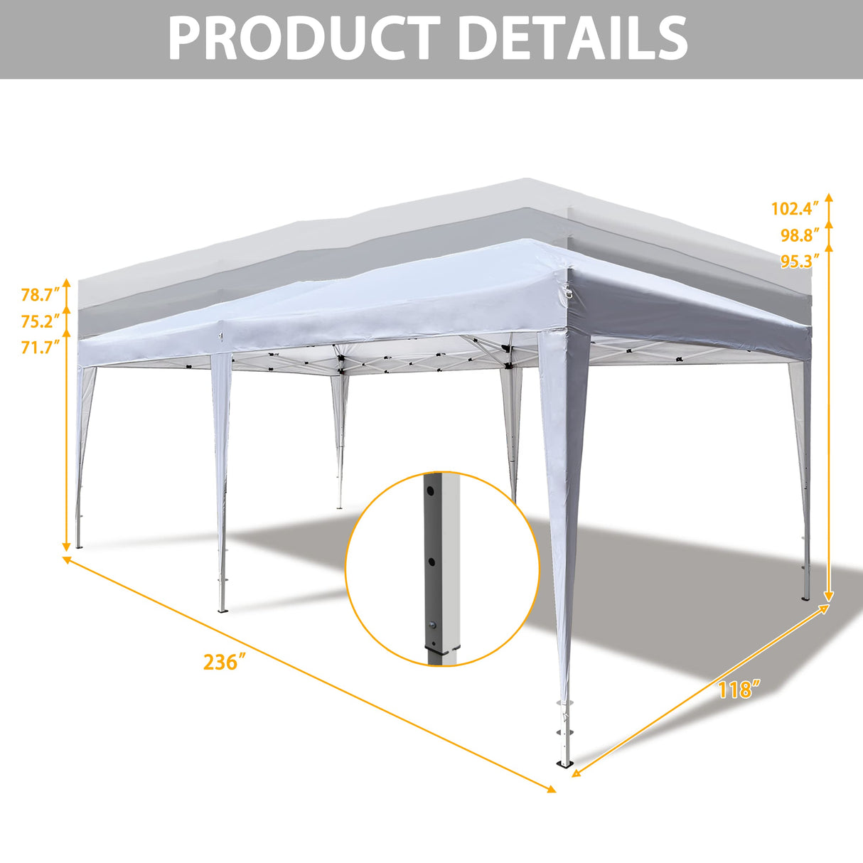 Oseasoy Pop Up Canopy Tent,10x20 ft Outdoor Commercial Instant Portable Party Gazebo Heavy Duty Beach Tent Sun Shelter with 4 Sand Bags,Bonus,Carry Bag,White Oseasoy