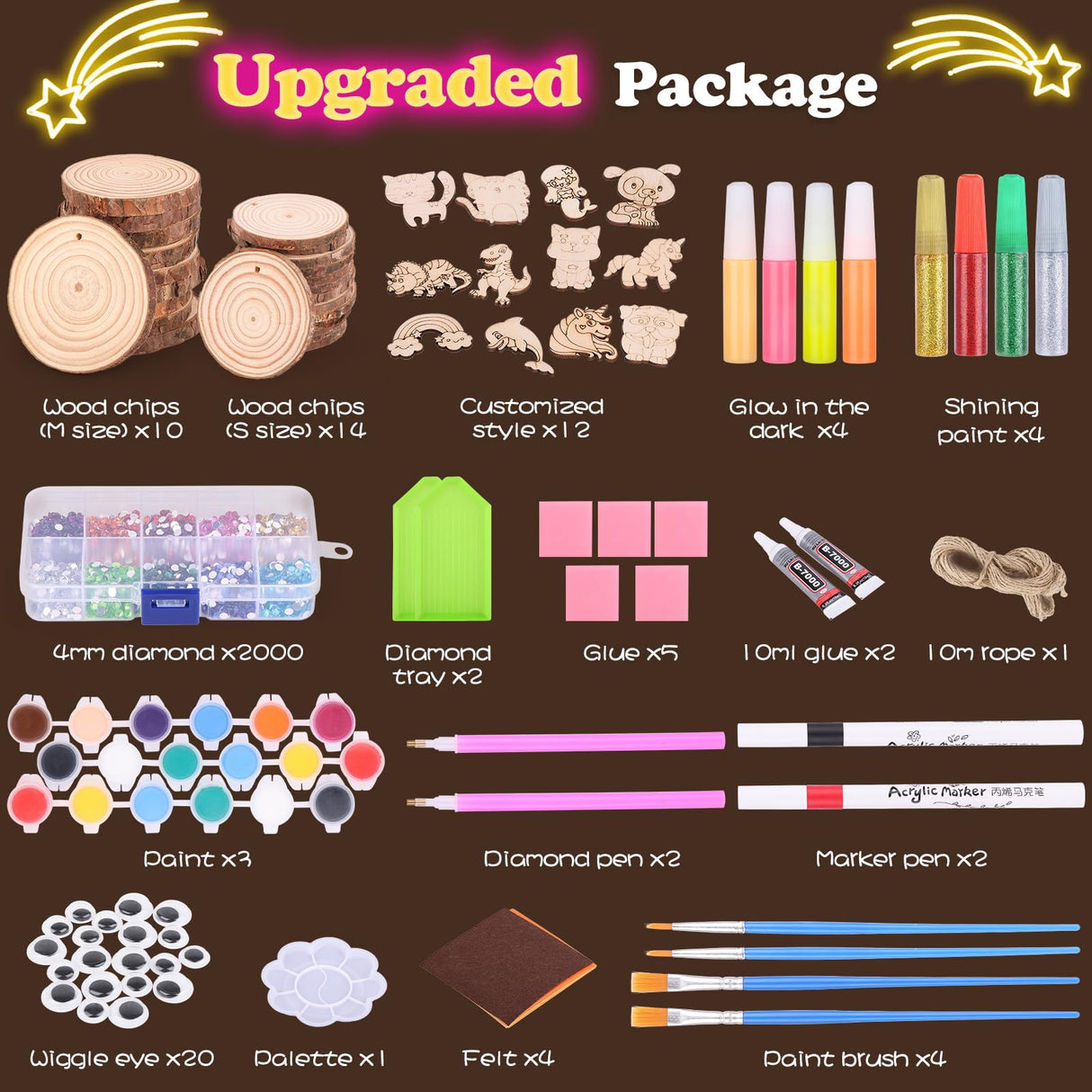 VisionX Wooden Painting Craft Supplies Kit for Kids, Arts and Crafts for Boys and Girls Ages 6-12, Creative Art Toys Birthday Christmas Gifts for 5 6 7 8 Year Old Girls Boys VisionX