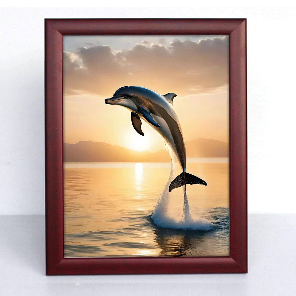 VISIAIP 5D Painting by Number Kits for Adults Cute Dolphins DIY Round Diamond Art Kits Marine Animals Picture Art for Home Wall Decor 11.8x15.7 inch(Style E) VISIAIP