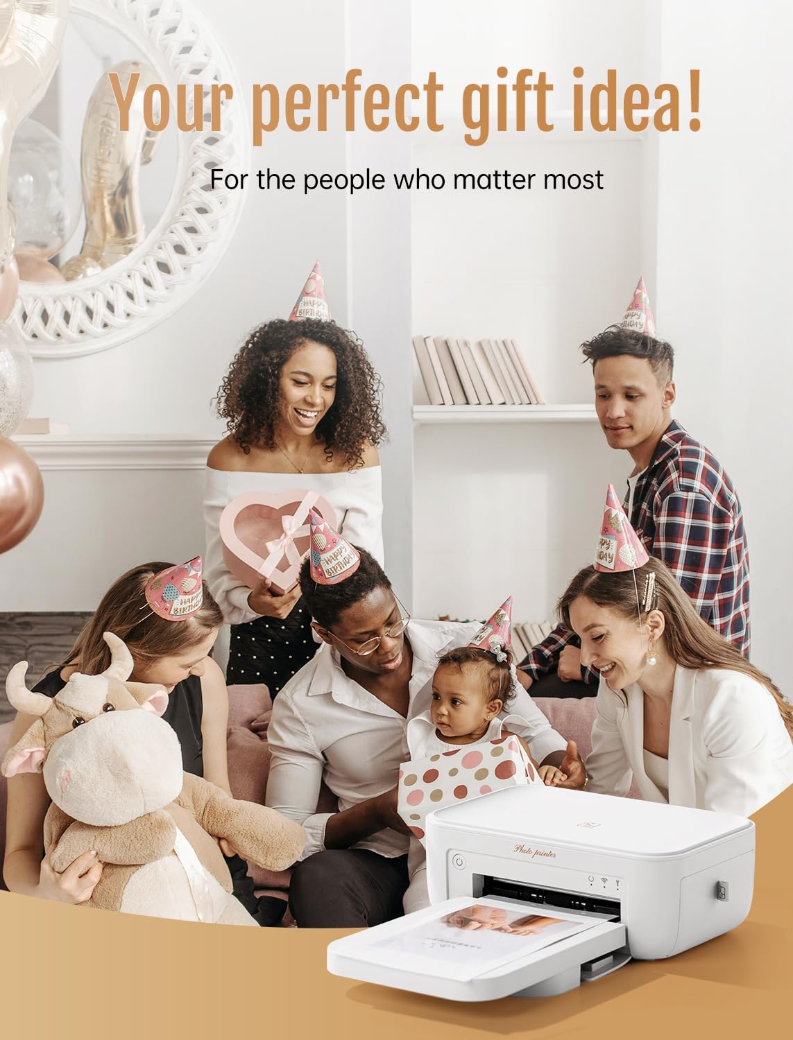 HPRT Photo Printer 4x6, 20 Sheets&1 Ribbon, Picture Printer for iPhone, Android, Smartphone, Portable Photo Printers, Wi-Fi Wireless Instant Thermal Dye-Sublimation Printer(White) HPRT