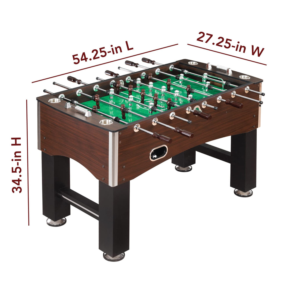 Hathaway 56-Inch Primo Foosball Table, Family Soccer Game with Wood Grain Finish, Analog Scoring and Free Accessories Hathaway