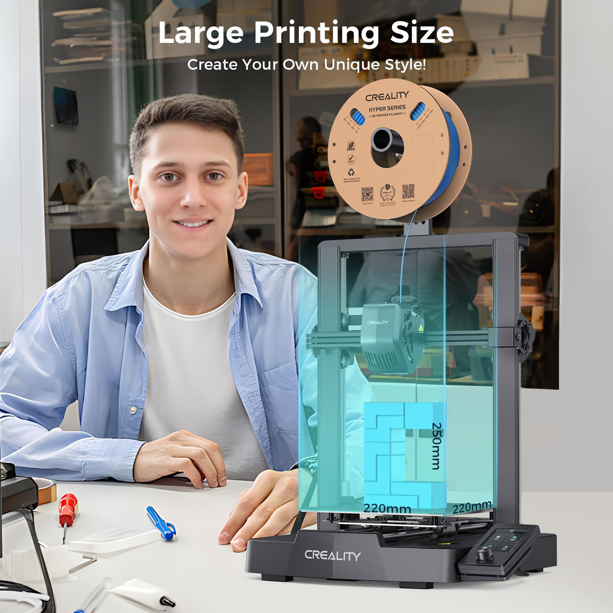 Creality Official Ender 3 V3 SE 3D Printer,250mm/s Printing Speed with Sprite Direct Extruder,CR Touch Auto Leveling,Dual Z-axis & Y-axis,Print Size 8.66x8.66x9.84 Inch Creality