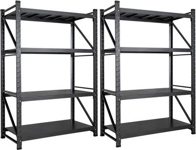 Set of 2 48" Wide Heavy Duty Garage Shelving Units,3000LBS 24 Deep Storage Shelves,Metal Garage Shelves,Large Storage Rack,Steel Shelf,Industrial Shelving for Shop,Warehouse,48" W x 24" D x 70" H