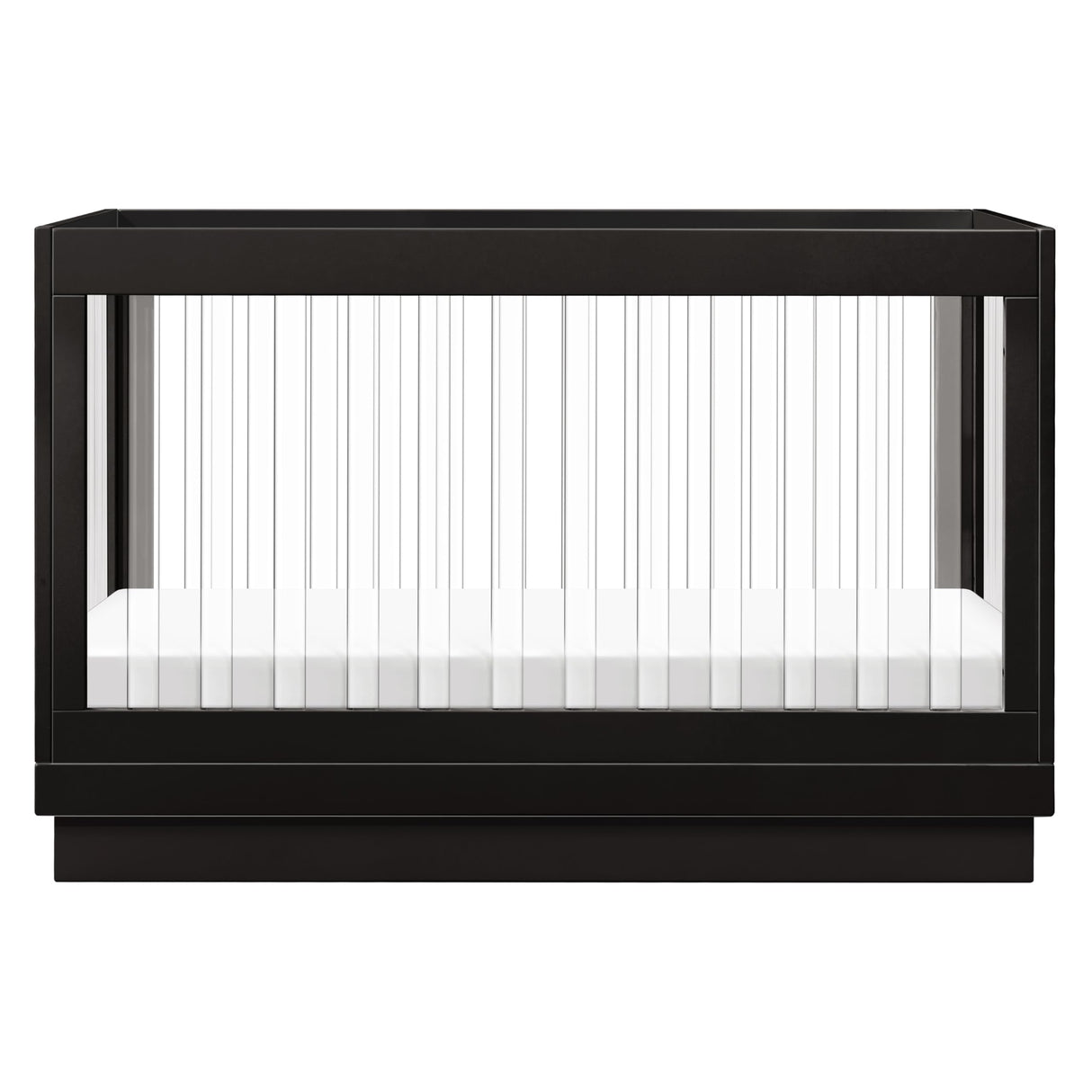 Babyletto Harlow Acrylic 3-in-1 Convertible Crib with Toddler Bed Conversion Kit in Black with Acrylic Slats, Greenguard Gold Certified babyletto