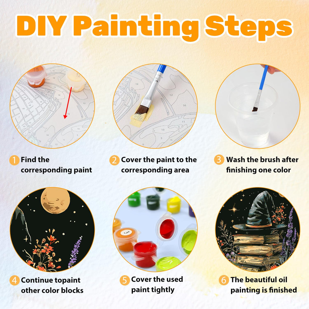 CRZMODE Halloween Paint by Numbers Kit for Adults, Book Paint by Numbers for Adults, Acrylic Painting Crafts for Home Decor Gift (16x20inch) CRZMODE