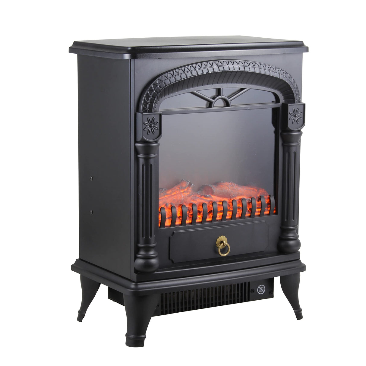 Comfort Zone Electric Fireplace Space Heater, Traditional Warm Stove Style, Realistic 3D Flame Effect, Adjustable Thermostat, & Overheat Protection, Ideal for Home, Bedroom, & Office, 1,500W, CZFP4 Comfort Zone