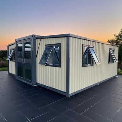 Tiny Home prefab Container House for Sale, 2 Bedroom 1 Bathroom Full Kitchen, Modular Foldable House to Live in for Adults, Mobile Expandable Tiny Homes, Portable prefabricated Living Spaces