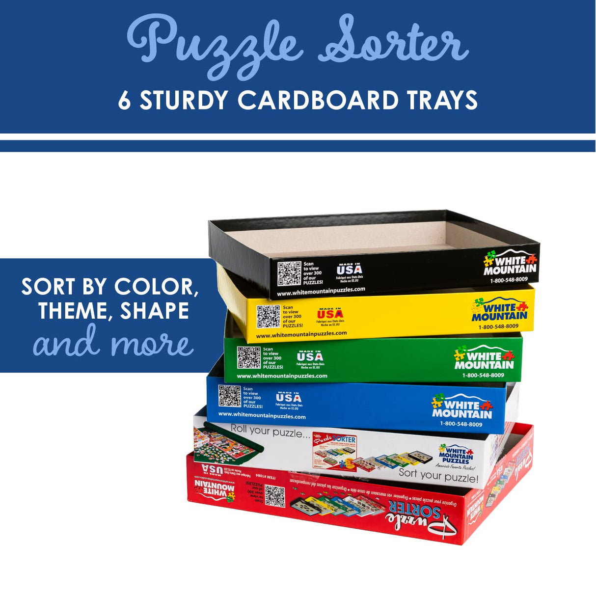 White Mountain Puzzle Sorter and Mystery Puzzle White Mountain