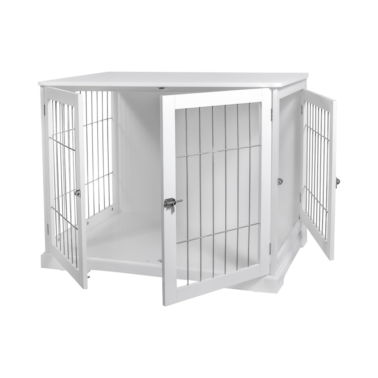 TRIXIE 29.5" Indoor Dog Crate, Wooden Crate Table for Dogs Up to 25 lb, Small Dog Kennel, Perfect in Any Room, White TRIXIE