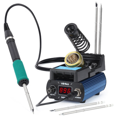 YIHUA 948DB+ II Soldering Iron Station Kit compatible for T12 solder iron tip with 3 tips with °F-°C Conversion, Sleep Mode, Auto Shutdown, Preset Channels, Calibration Functions