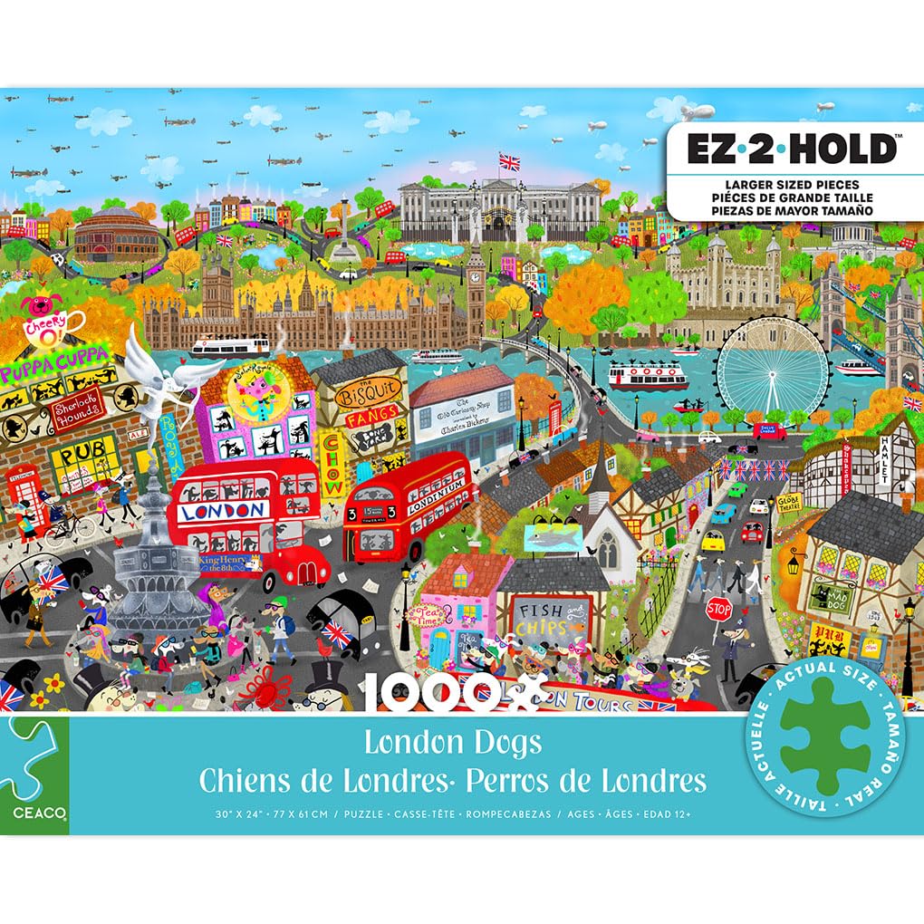 Ceaco - London Dogs - 1000 Larger Sized Piece Jigsaw Puzzle Ceaco