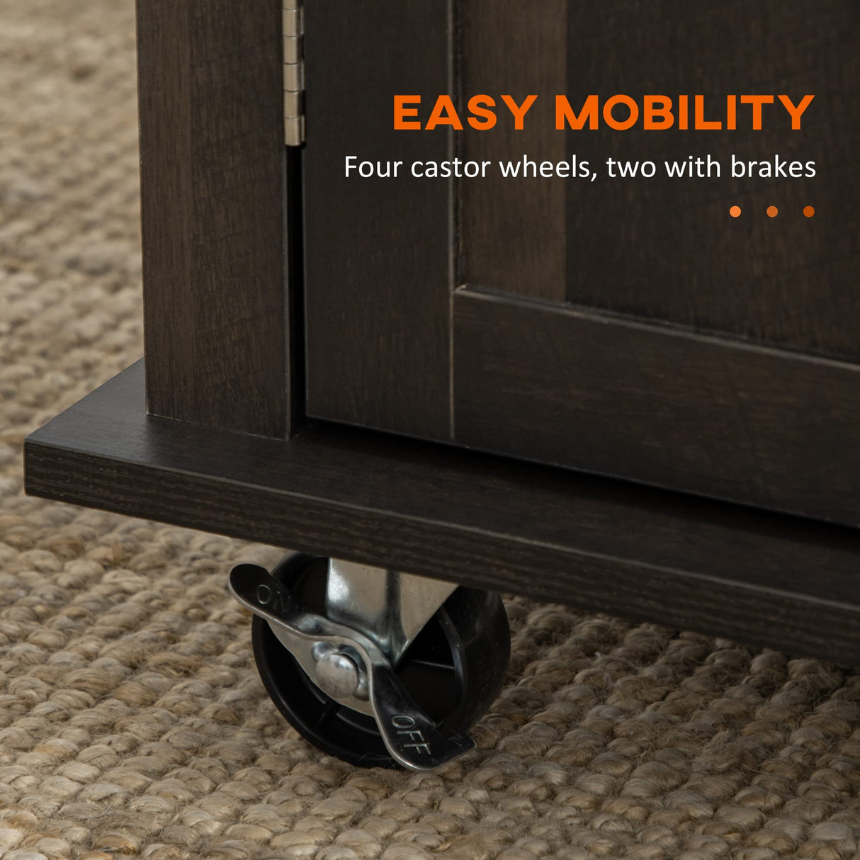 HOMCOM Kitchen Island on Wheels, Rolling Cart with Rubberwood Top, Spice Rack, Towel Rack and Drawers for Dining Room, Brown Oak HOMCOM