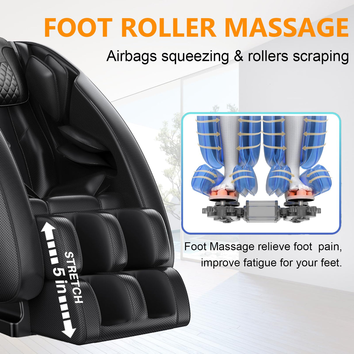Massage Chair Full Body, Zero Gravity Massage Chair with 8 Fix Rollers, Foot Massage, Heating, Auto Modes, Full Body Airbag, Touch Screen Controller, Phone Controller, Home Massage for Back Fatigue Msutree