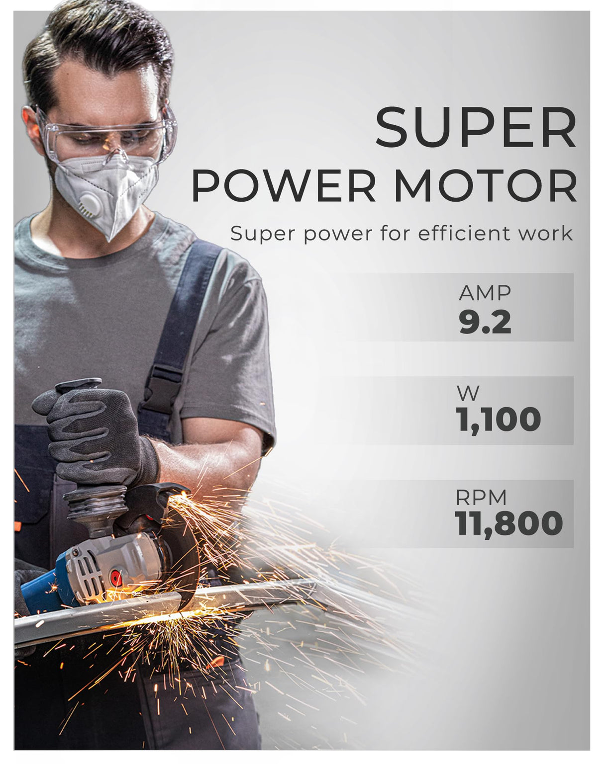 DongCheng 9.2 Amp Power Angle Grinders, 4-1/2 in., 11800RPM, Tool-Free Guard, Electric Metal Grinder Tool, Small Corded Angle Grinder, Paddle Switch, Shockproof Handle for Cutting, Grinding, Polishing Dong Cheng