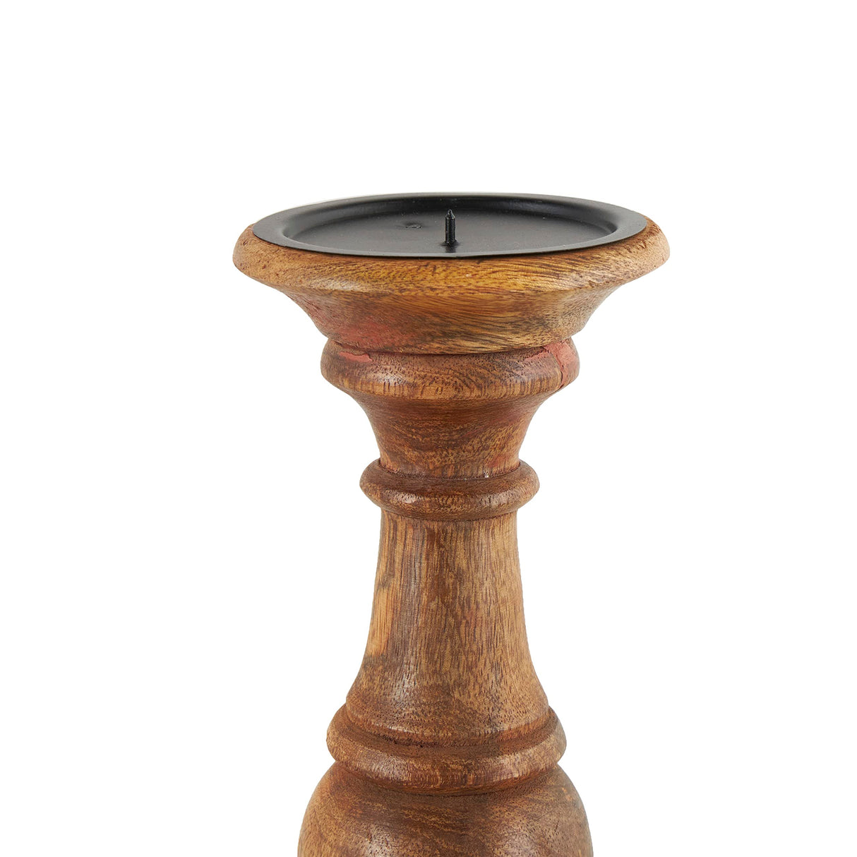 Deco 79 Mango Wood Decorative Candle Holder Turned Style Pillar Candle Stand, Set of 3 Candlestick Holder 10",8",6"H, Brown Deco 79