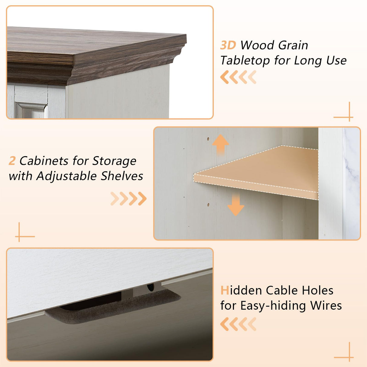 AMERLIFE 70" Farmhouse Heavy Fireplace TV Stand with 33" Electric Fireplace, for 80" TVs up, Media Entertainment Center with Diamond Door, TV Console Storage Cabinet for Living Room, White & Barnwood AMERLIFE