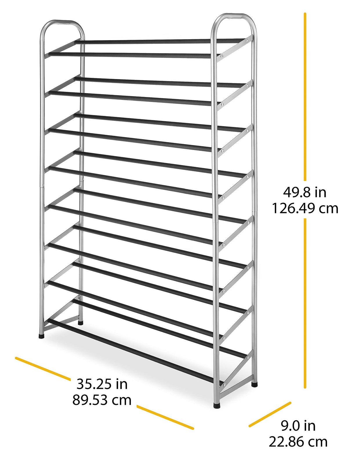 Whitmor 8 Tier Shoe Tower - 40 Pair - With Non-Slip Racks Whitmor
