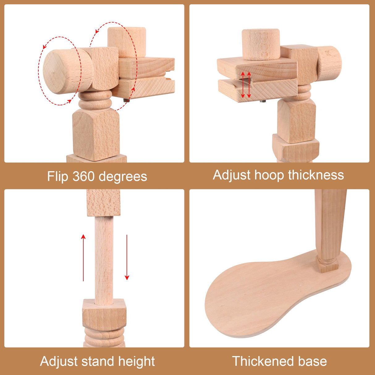 Guofa Embroidery Hoop Holder, Rotated Cross Stitch Stand, Lap Embroidery Stand for DIY Craft, Sewing Needlepoint Frame Holder guofa