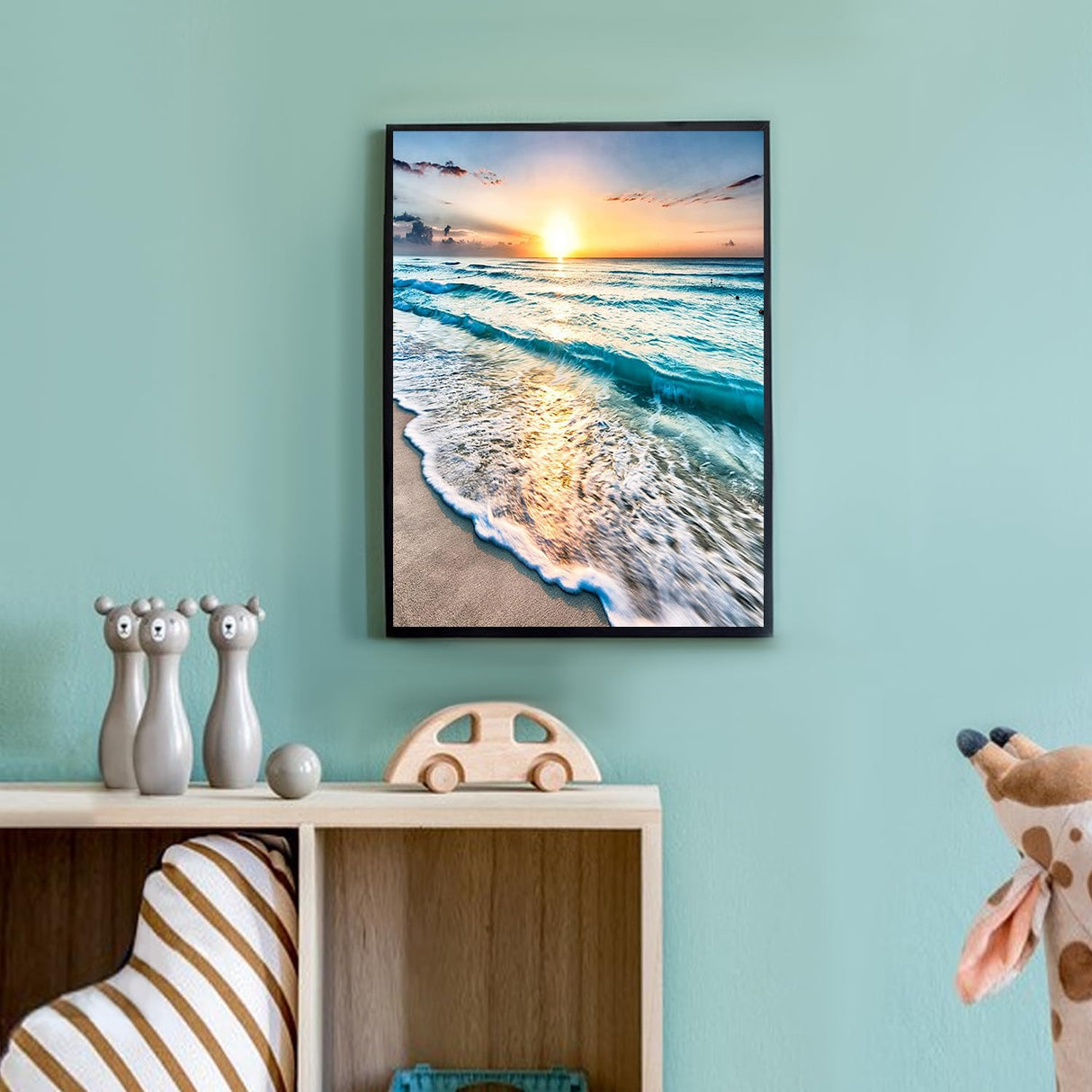 DKHDBD Diamond Painting Kits for Adults, 12x16 Inch DIY Paint by Numbers for Adults Beginner, DIY Full Drill Diamond Dots Paintings Picture Arts Craft for Home Wall Art Decor (Seaside) DKHDBD