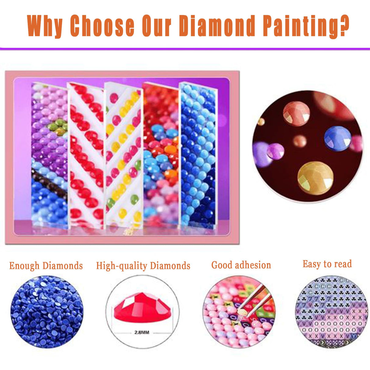 KICHANG 3Pcs Pink Tarot Diamond Painting Kits for Adults,5D Diamond Painting Diamond Art Kits,Diamond Art Diamond Painting Kits,Round Diamond Dot Full Drill Diamonds Crafts for Wall Decor&Gift-12x16in KICHANG