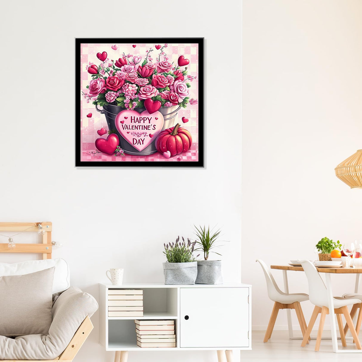 EOBROMD Flower Paint by Numbers for Adults, DIY Valentine's Day Paint by Number Kits for Beginner on Canvas, Paint by Numbers Adult Kit Drawing Arts and Crafts for Gift Home Wall Decor 12x12inch EOBROMD