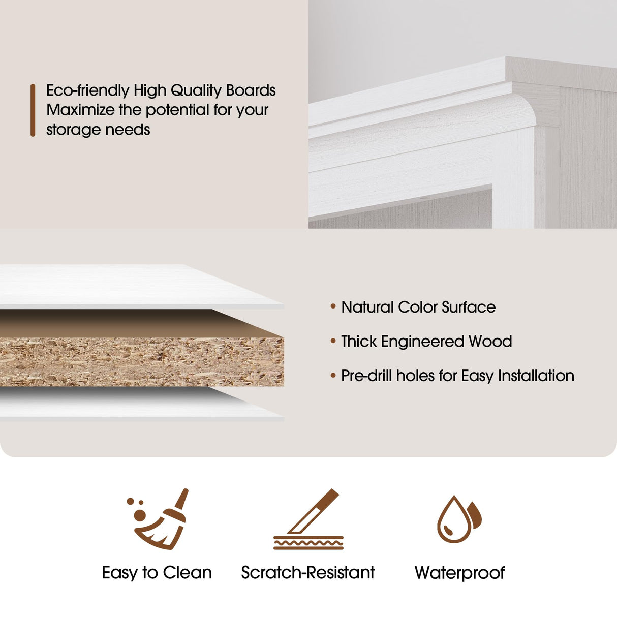 Bevfint 72" Tall Bookcase, White Large Floor Standing Bookshelf, 5 Tier Shelves Open Storage Organizer, Book Case for Living Room Hallway Kitchen Home Office Bedroom, White - 5 Tier Bevfint