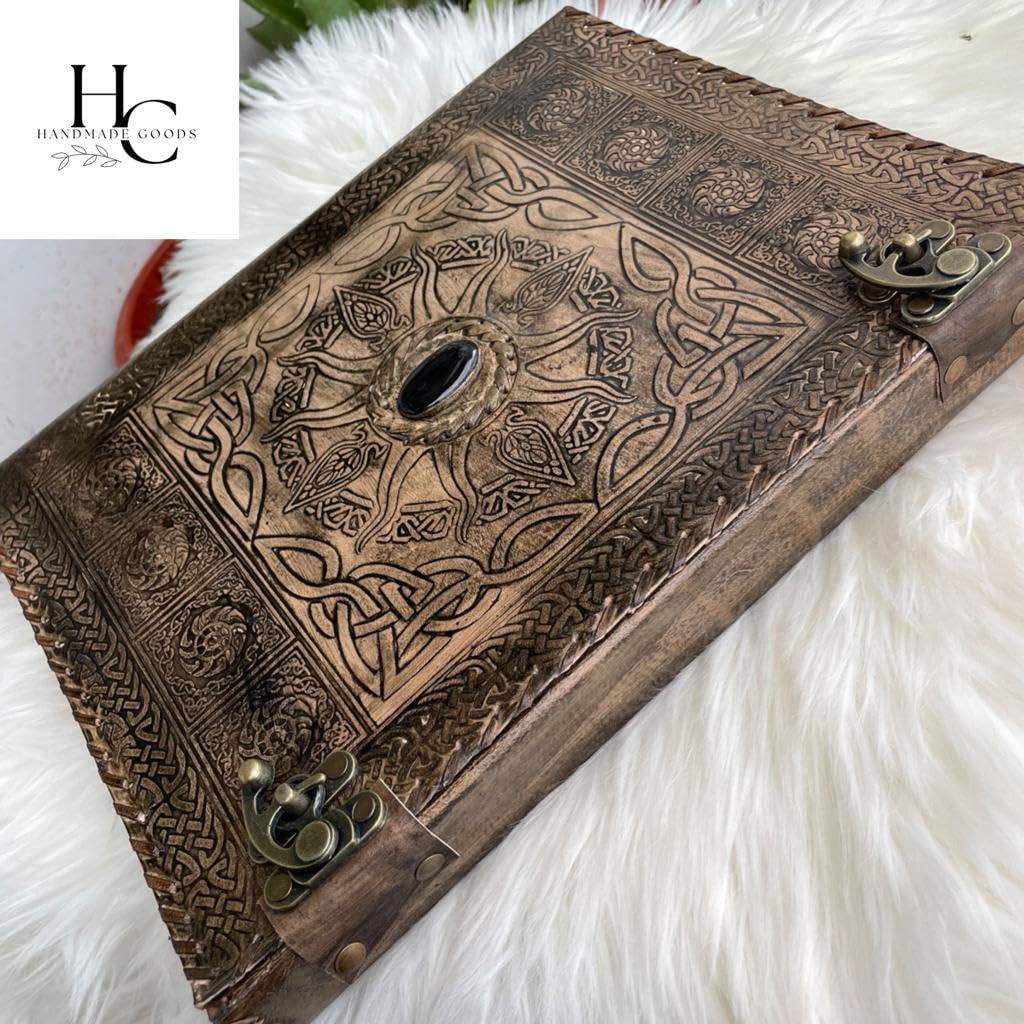 handborncraft Personalized Binder Leather Binder, Custom Binder, Leather 3-Ring Binder, Leather Portfolio Men, Wedding Planner, Sun with Stone Leather Binder, Office Gifts, Corporate Gift handborncraft