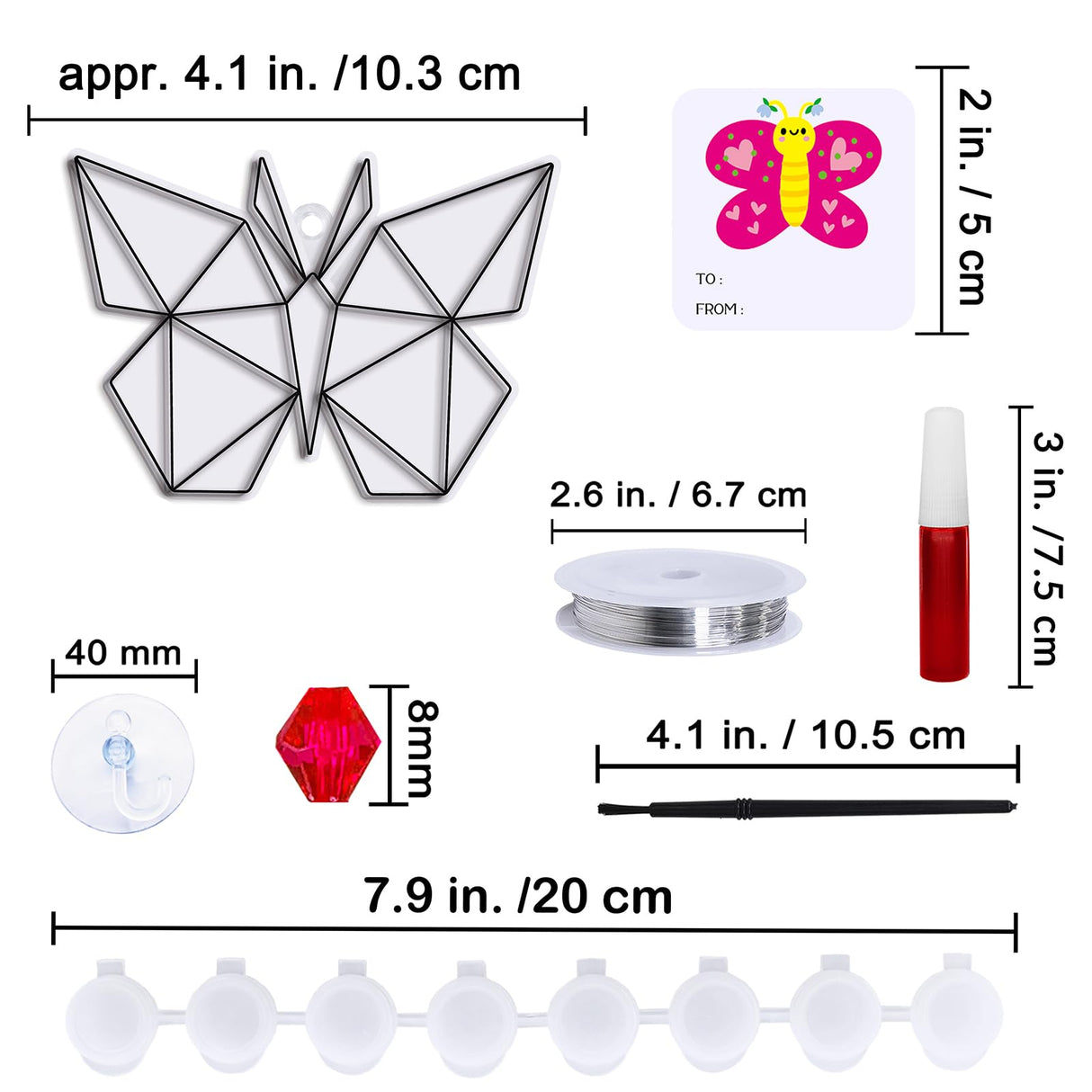 Winlyn 27 Sets Butterfly Suncatchers Ornaments Decorations DIY Window Paint Art Craft Kits Rainbow Sun Catchers Painting Kit for Kids Spring Summer Camping Classroom Party Activities Art Project Winlyn