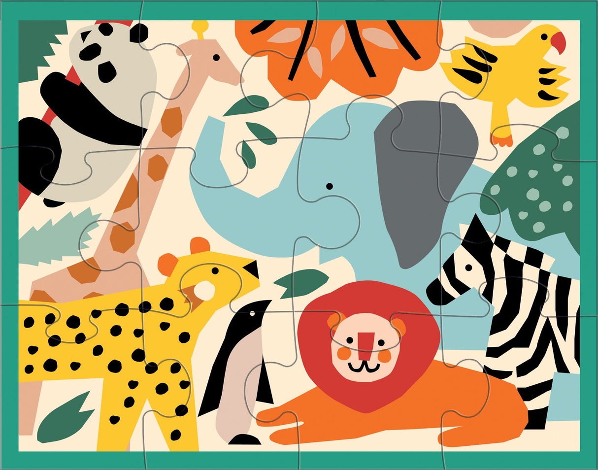 Mudpuppy Zoo Animals Pouch Puzzle, 12 Mudpuppy