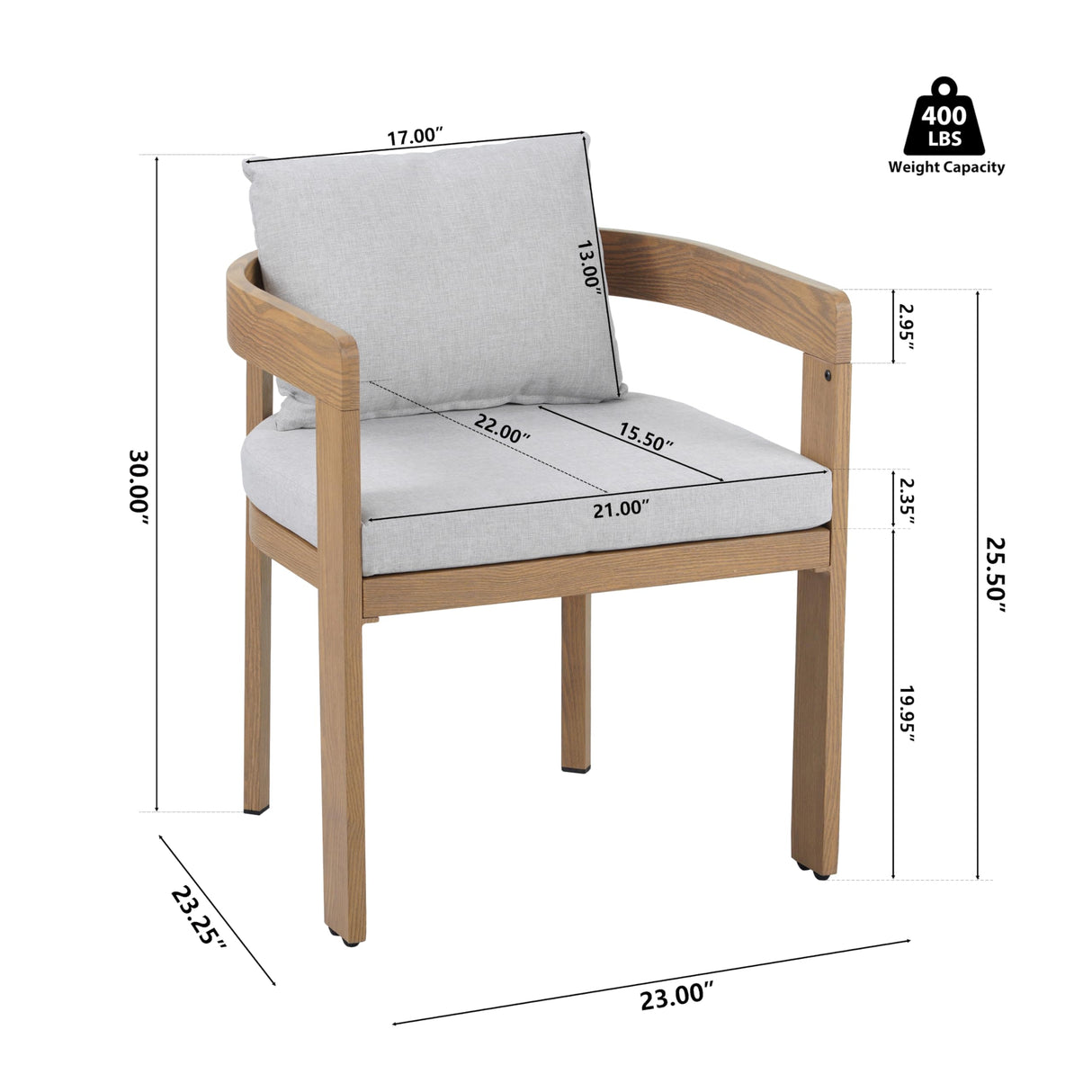 Christopher Knight Home Elko Acacia Wood Outdoor Dining Set for 6, Wooden 7 Piece Patio Dining Table Set, Outdoor Metal Dining Chair and Table Set with Cushion, Patio Furniture Set, Teak+Light Gray Christopher Knight Home