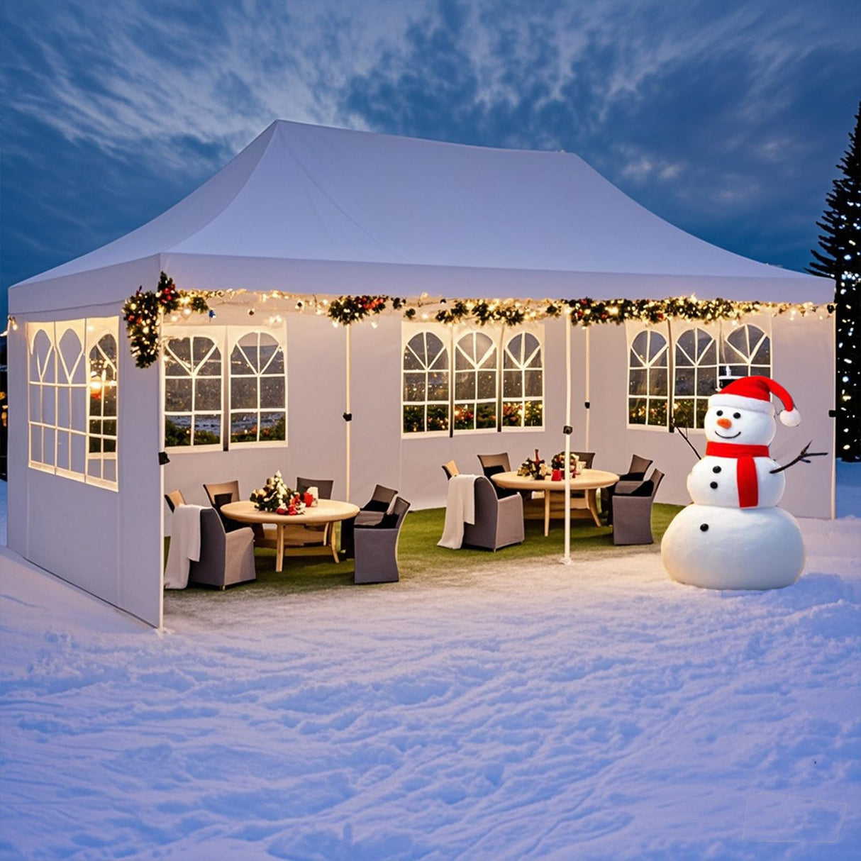 COBIZI Canopy 10x20 Pop Up Canopy Tent with 6 Sidewalls, Waterproof Commercial Canopy Ez Outdoor Instant Gazebo UV Protection 50+ Event Shelter, Garden Tents for Parties with Sandbags, White COBIZI