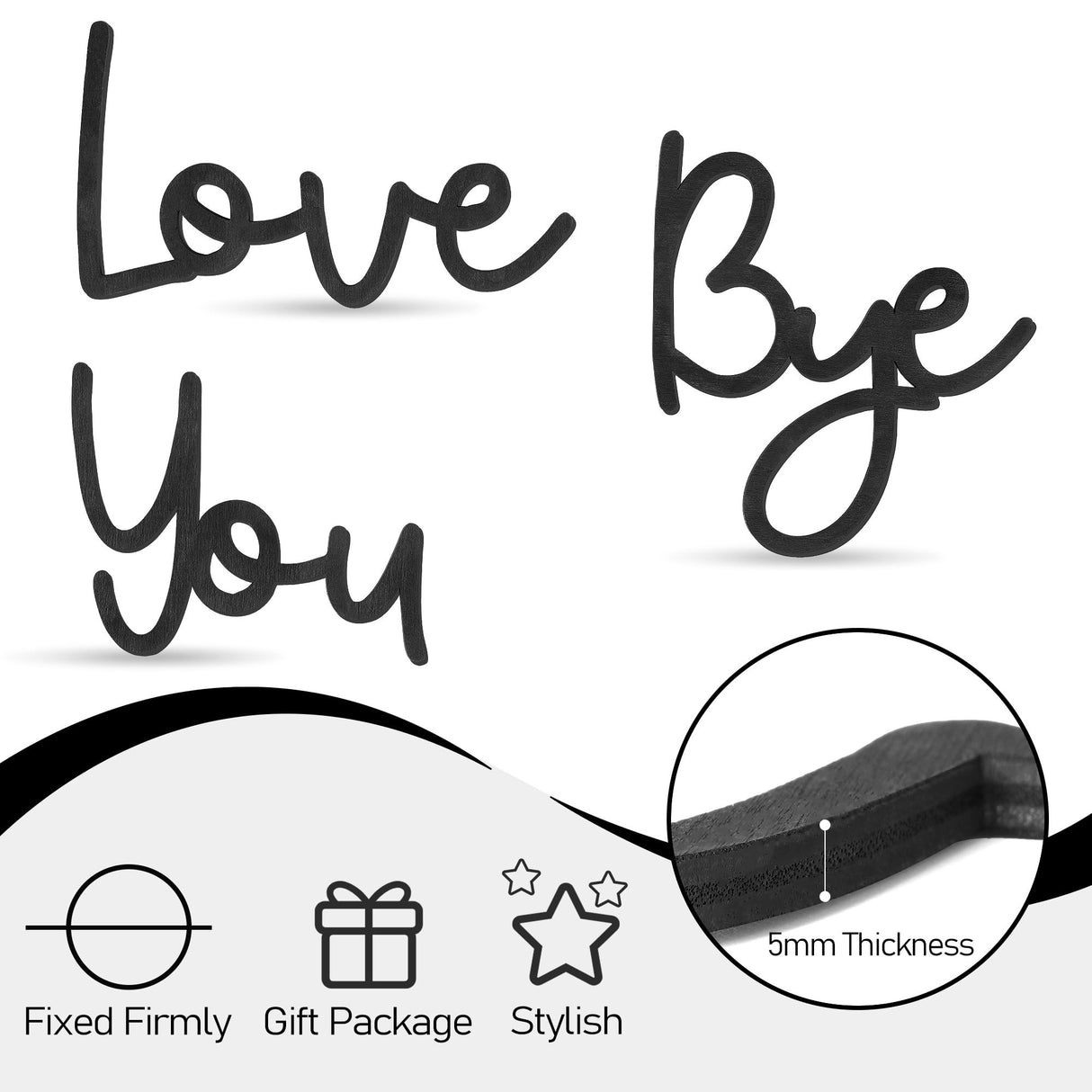 Fttoyoly Love You Bye Sign Above Door, Love You Bye Wooden Wall Decor Farmhouse Boho Home Decor Heartfelt Message for Your Family Lovers Wall Art Gifts Hallway Entryway Fttoyoly