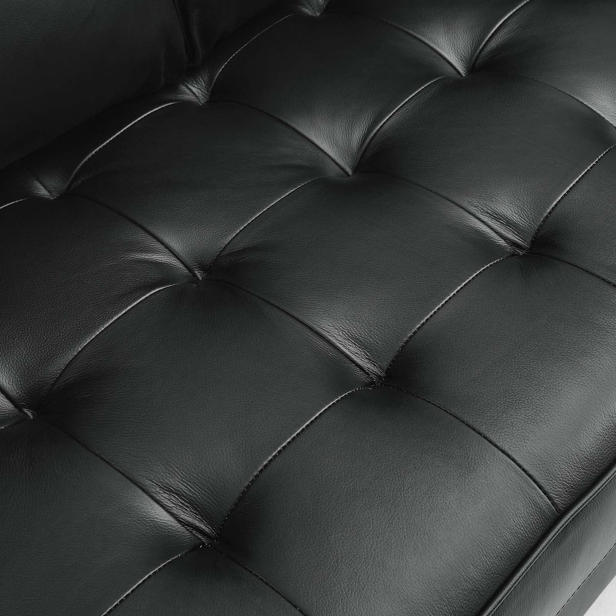 Modway EEI-5870-BLK Valour Leather Loveseat, Black Modway