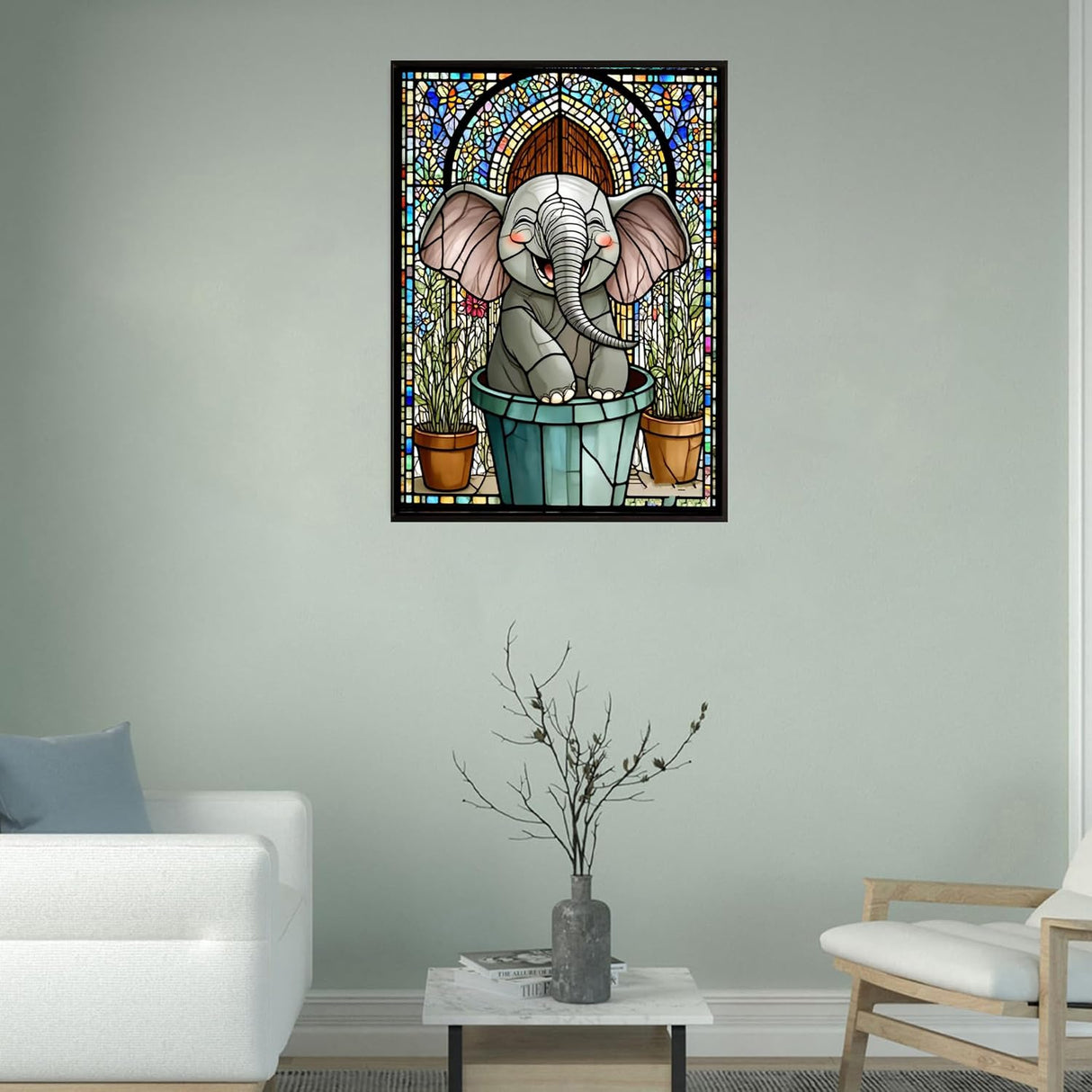 Cute Elephant Diamond Painting Kit for Adults & Beginners - 5D Full Round Drill Animal DIY Art for Home Wall Decor, Relaxing Stress Relief Gift for Women, Mom12x16 Inch Generic