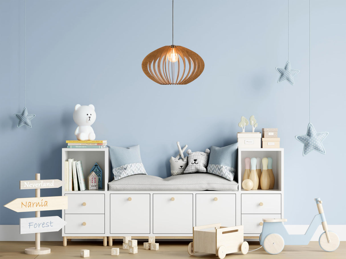 Wood Pendant Light | Pendant Lighting | Modern Wood Chandelier | Hanging Lamp | Mid Century Modern Chandelier | Wooden Lampshade | Dezaart DEZAART