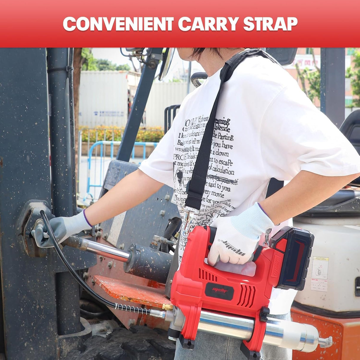 Mellif Power Grease Gun Compatible with Milwaukee 18V Battery (Tool ONLY), 10,000 PSI, Brushless Motor, 5 Variable Speed, 14 OZ Capacity, 30" Hose, Built-in LED, Safety Lock, Low-Voltage Protection Mellif