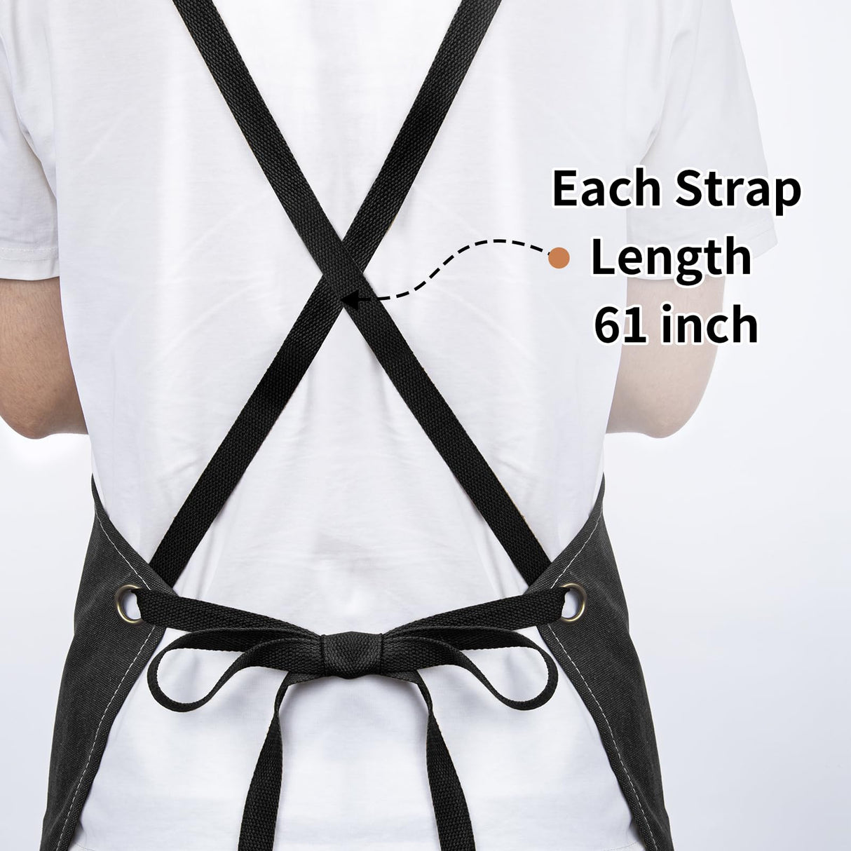AOLEBA Aprons for Men & Women,Canvas Chef Apron with Cross Back Adjustable, Apron for Kitchen, Garden, Cafe, M-XXL AOLEBA