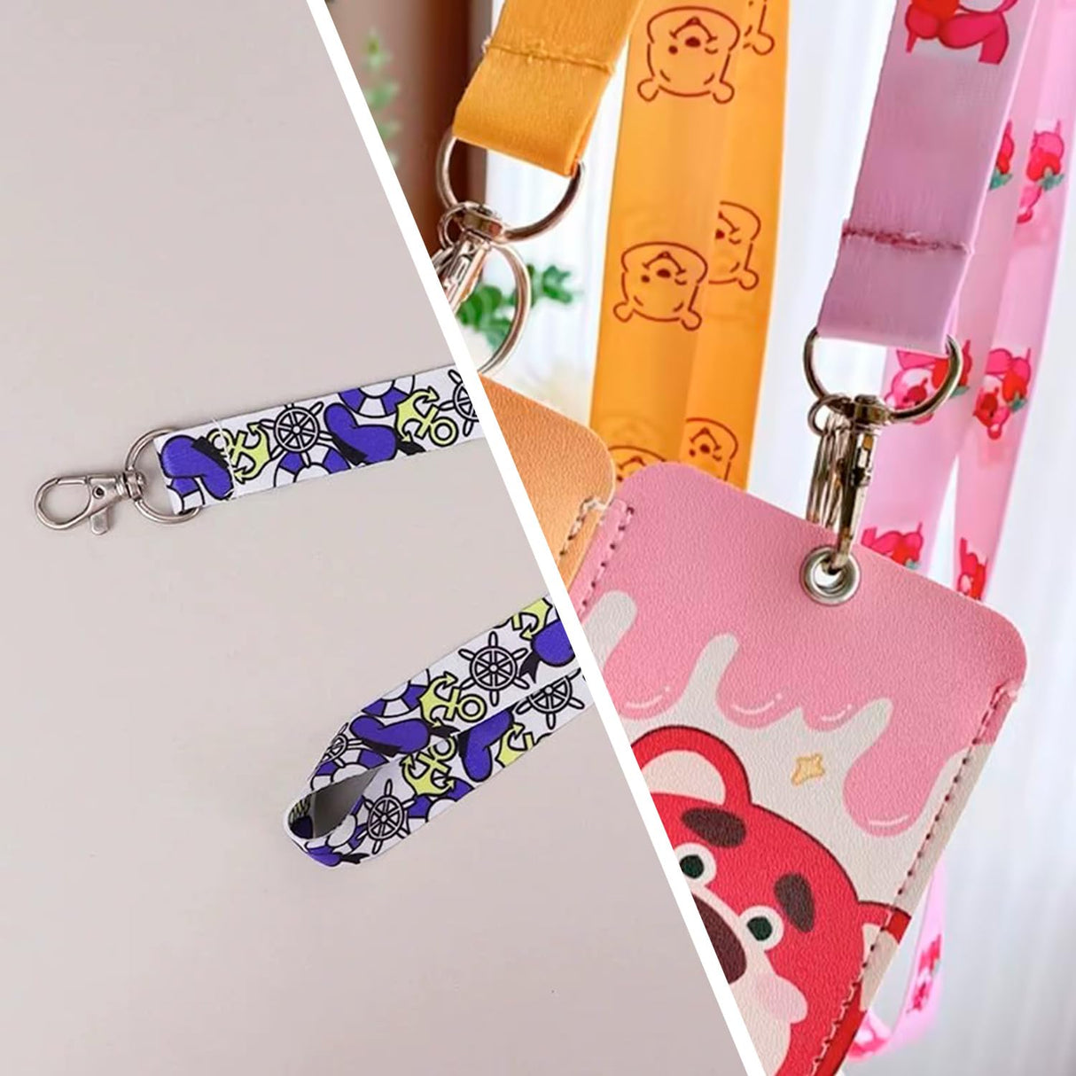 ASUNFO 50 Pcs Sublimation Lanyards Blank Bulk White Neck Lanyards Heat Transfer for ID Badge Holder Keychain ASUNFO