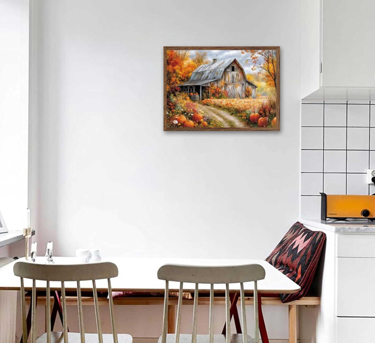 Autumn Barn Paint by Number Kit, 12x16inch Rustic Fall Harvest Scene DIY Painting for Adults and Kids, Art Craft Supplies Generic