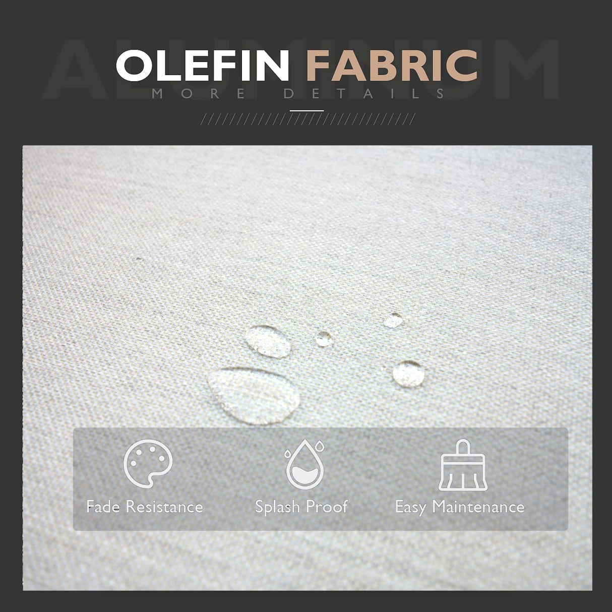 Yoneesn Courtyard Patio Furniture Set, 3-Piece Outdoor Bistro Set, Removable & Washable Deep Seating Cushion, Aluminum Patio Lounge Conversation Set Solid Wood Armrest & Table, Black & Beige Yoneesn