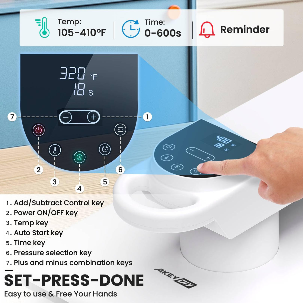 Heat Press Machine, Large Heat Press Digital Control Heat Transfer Machine for T Shirts AKEYDIY