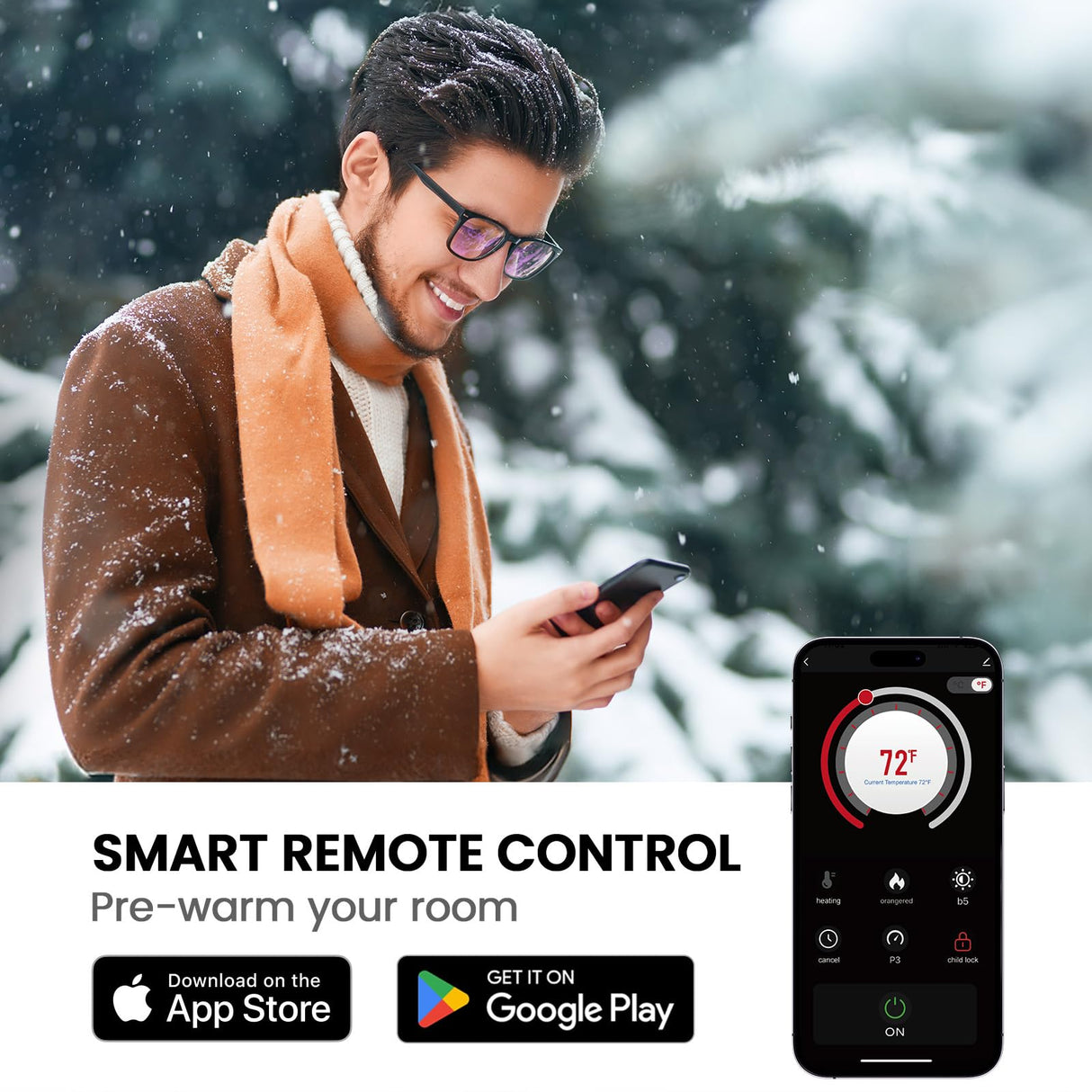 Silonn 50″Smart Electric Fireplace Heater with App & Remote Control, 5300 BTU Heat Output, Ultra-Slim Wall-Mounted or Recessed Electric Fireplace Inserts with Timer, 20 Flame Colors,WiFi Enabled Silonn